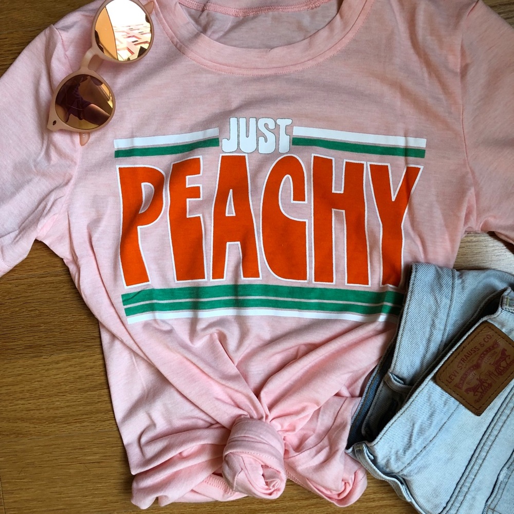 Just Peachy Graphic Tee Brand New